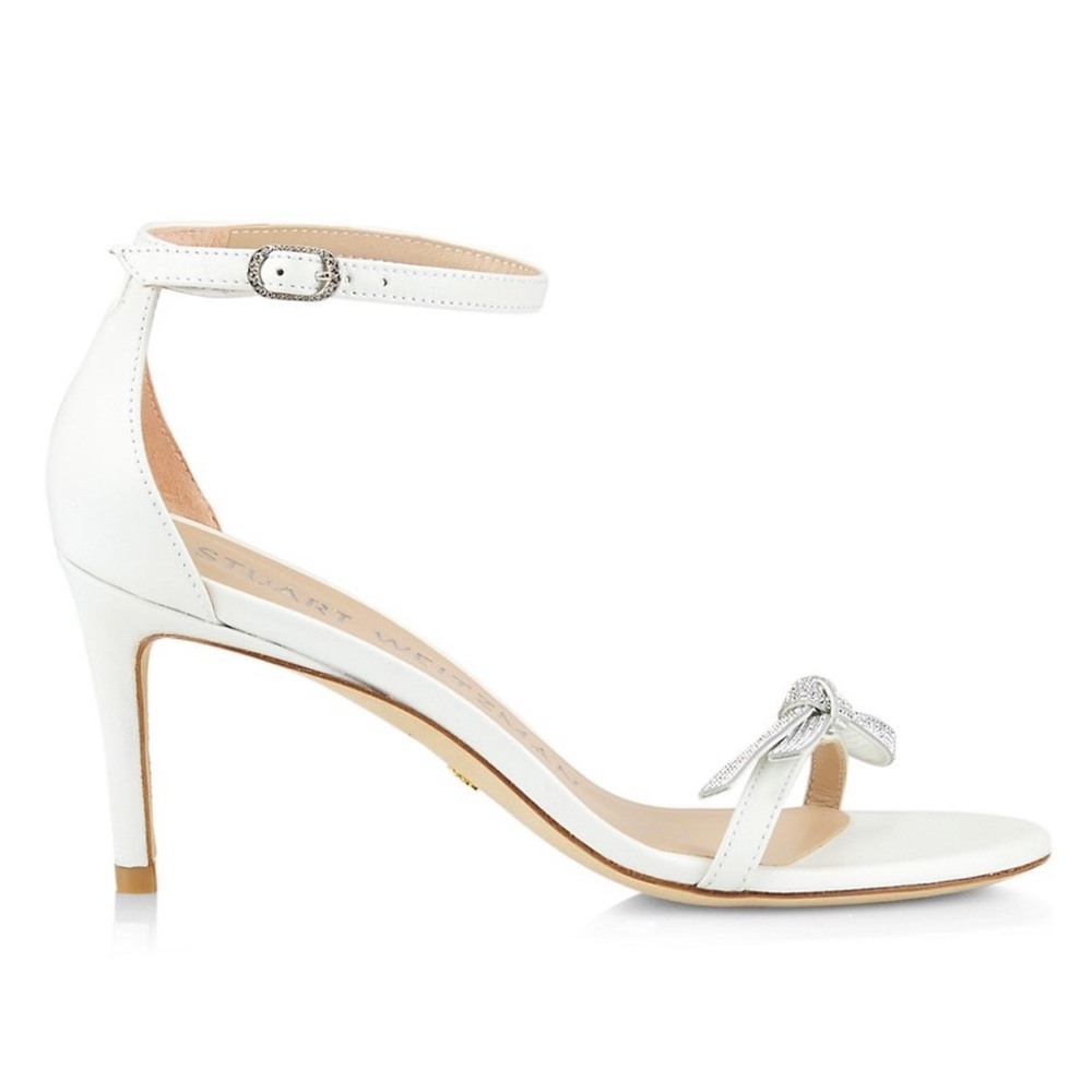 Stuart Weitzman Nudist Bow Leather Sandals